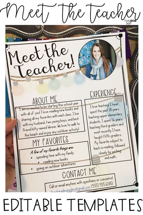 Meet the Teacher Letter Template Editable | Teacher newsletter template, Meet the teacher